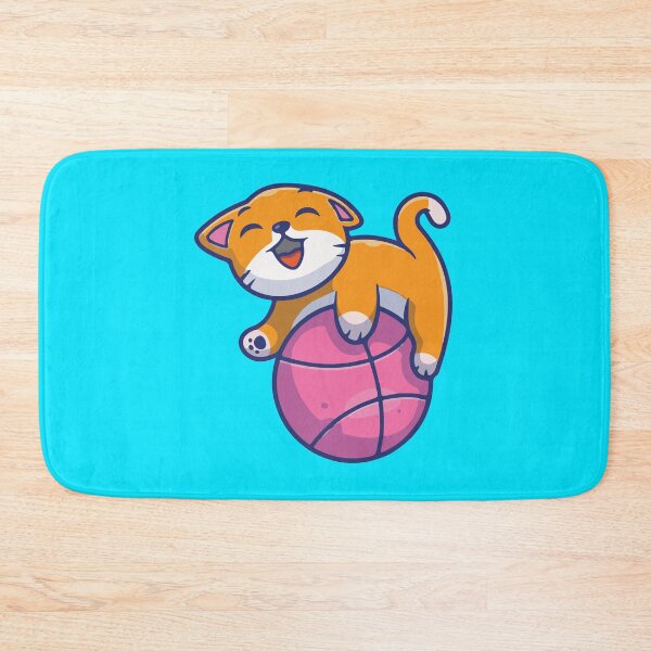 Item preview, Cute Cat Playing With BASKETBALL designed and sold by Cutefy.