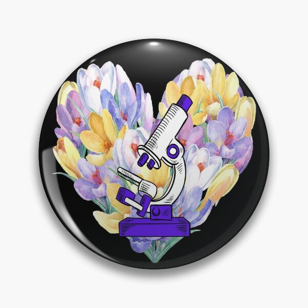 Item preview, CROCUS FLOWER HEART MICROSCOPE MEDICAL LABORATORY SCIENTIST designed and sold by Hippiesole.