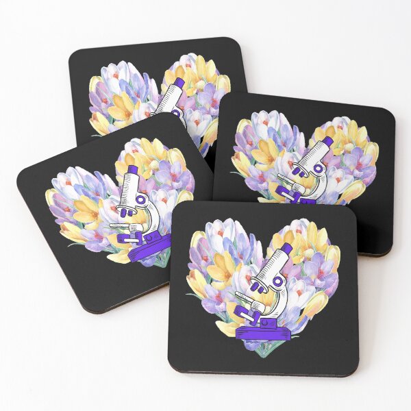 Item preview, CROCUS FLOWER HEART MICROSCOPE MEDICAL LABORATORY SCIENTIST designed and sold by Hippiesole.
