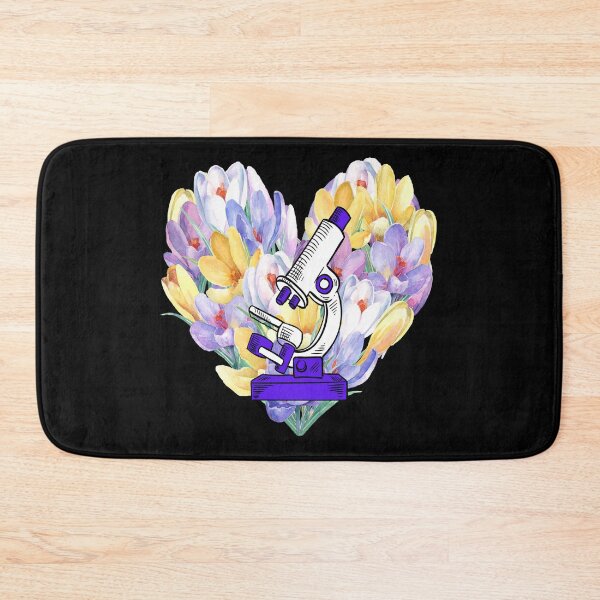 Item preview, CROCUS FLOWER HEART MICROSCOPE MEDICAL LABORATORY SCIENTIST designed and sold by Hippiesole.