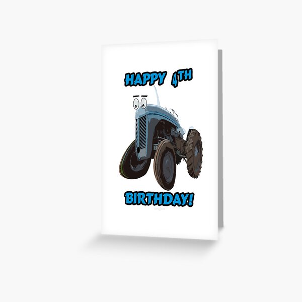 Carte De Vœux Conception De Tracteur Joyeux 9e Anniversaire Par Seadogprints Redbubble