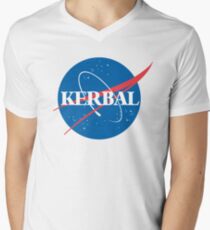 Kerbal Space Program NASA logo (large) Men's V-Neck T-Shirt