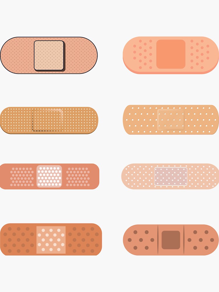 Adhesive bandage (light skin tone) sticker pack | Sticker