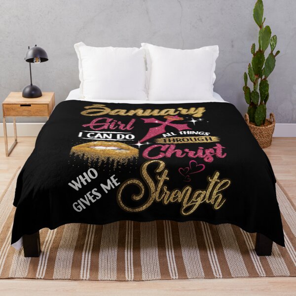 Item preview, January Girl I can Do All Things Through Christ Who Gives Me Strength designed and sold by BaseStore.