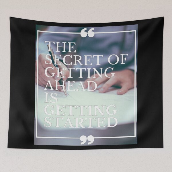 Item preview, The Secret of Getting Ahead is Getting Started | Quote Background designed and sold by Gavinstar.