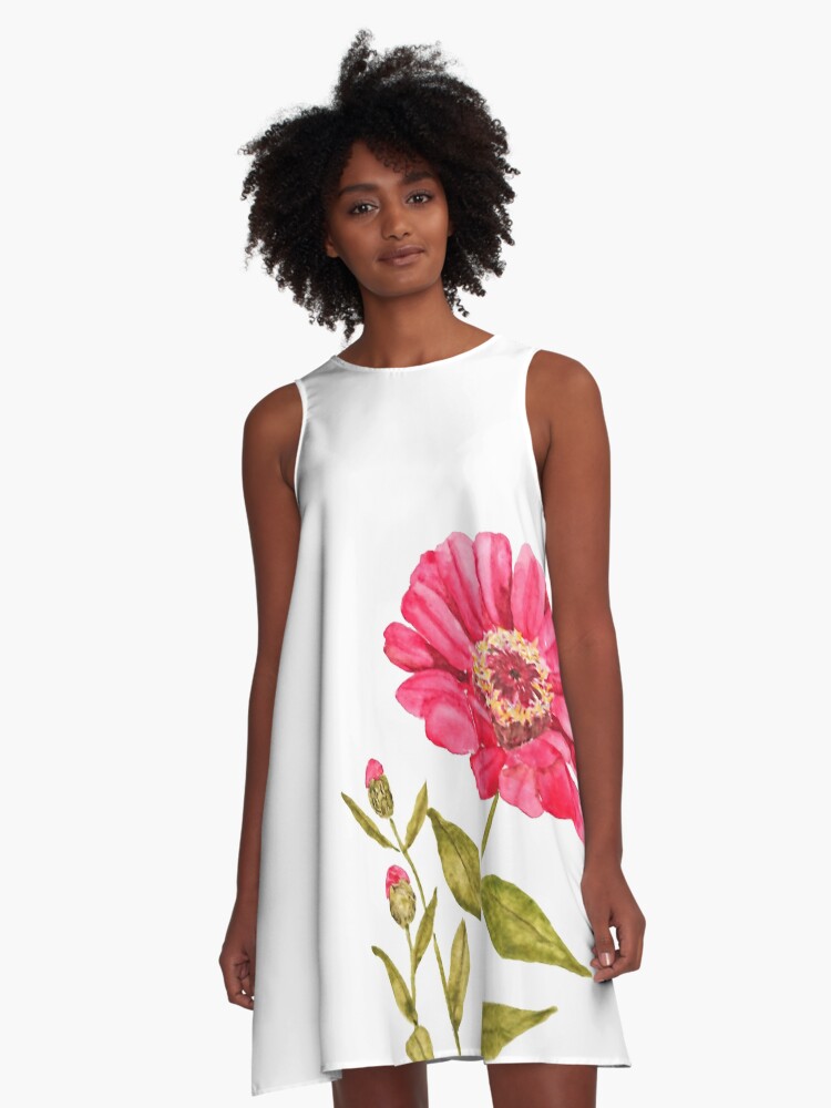 WATERCOLOR PAINT FLORAL DRESS