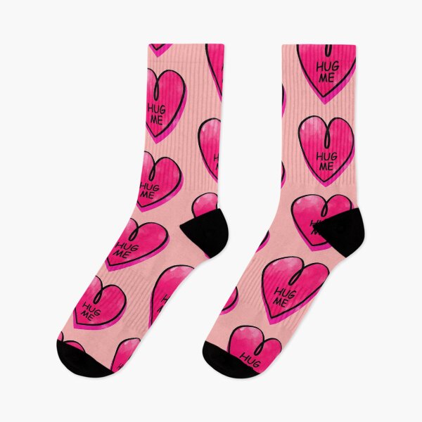 Item preview, Valentines Day Candy Heart Hug Me Pink Color designed and sold by MisPuHoney.