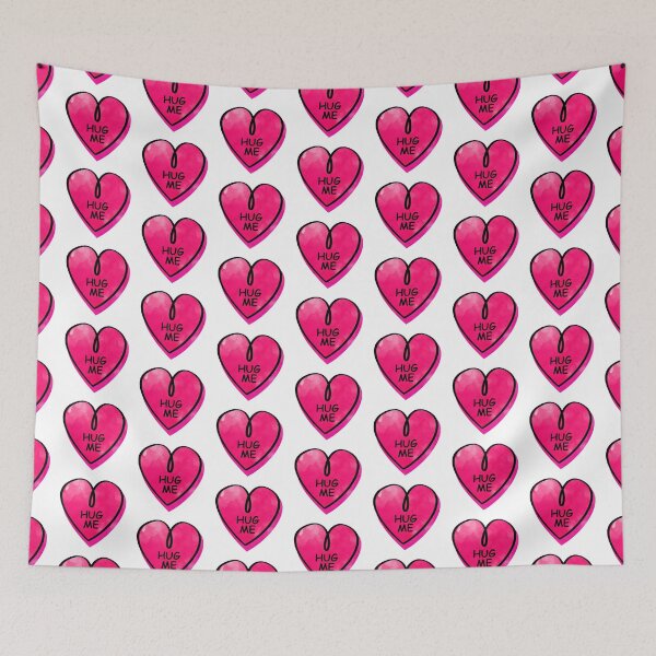 Item preview, Valentines Day Candy Heart Hug Me Pink Color designed and sold by MisPuHoney.