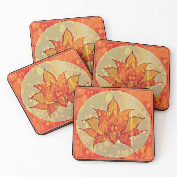 Item preview, Glowy Golden Orange and Red Lotus Flower designed and sold by RDBcreations.