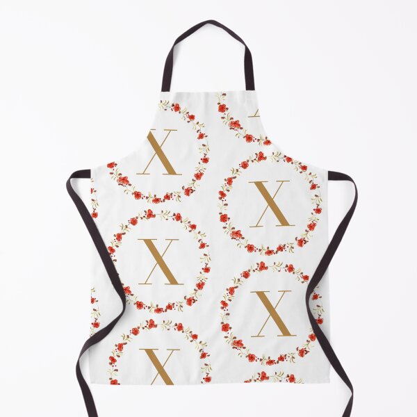 Item preview, Letter X monogram with red colored flowers and leaves designed and sold by Createlikeamom.