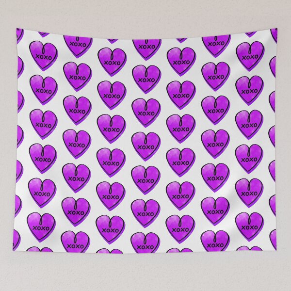 Item preview, Valentines Day Candy Heart xoxo Purple Color designed and sold by MisPuHoney.