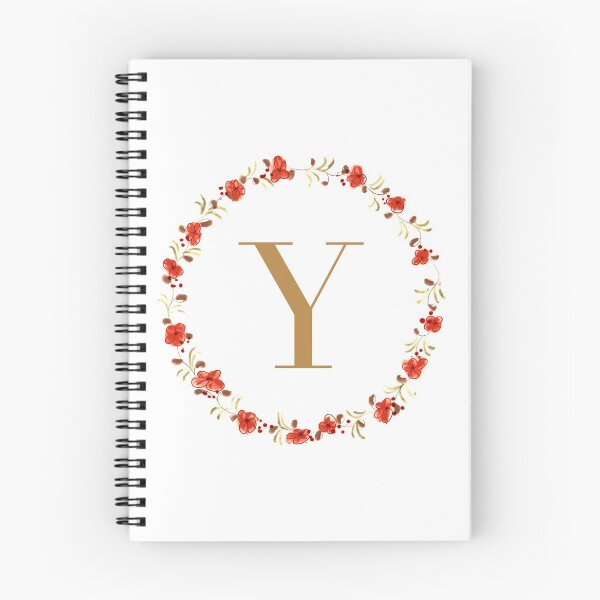 Item preview, Letter Y monogram with red colored flowers and leaves designed and sold by Createlikeamom.