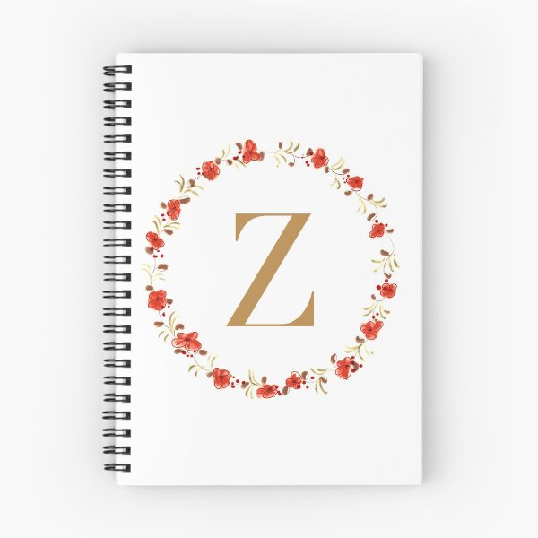 Item preview, Letter Z monogram with red colored flowers and leaves designed and sold by Createlikeamom.
