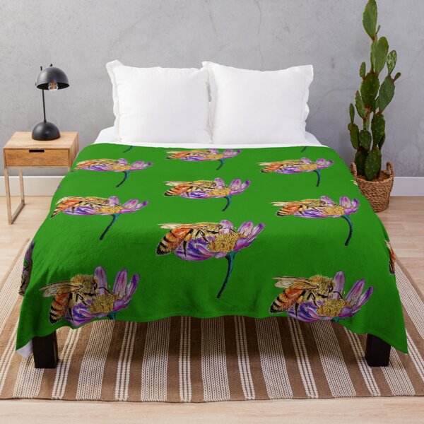 Item preview, Golden Honey Bee (green background)  designed and sold by Sarah Girard.