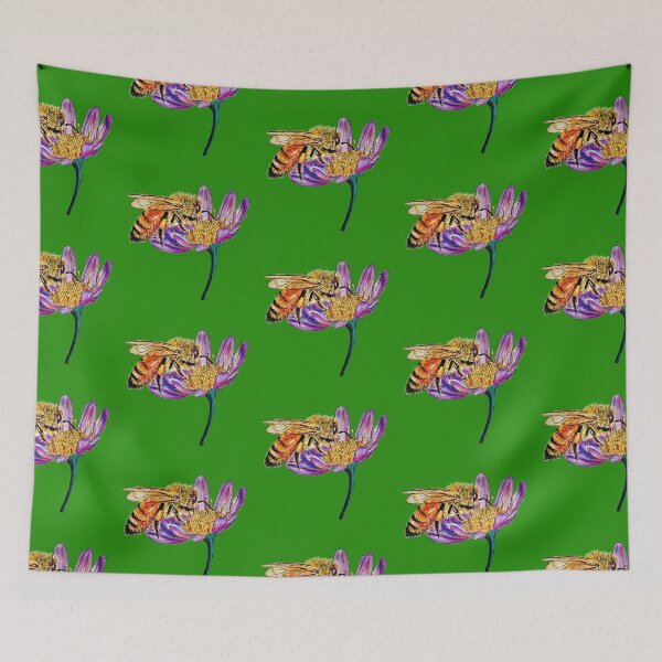 Item preview, Golden Honey Bee (green background)  designed and sold by Sarah Girard.