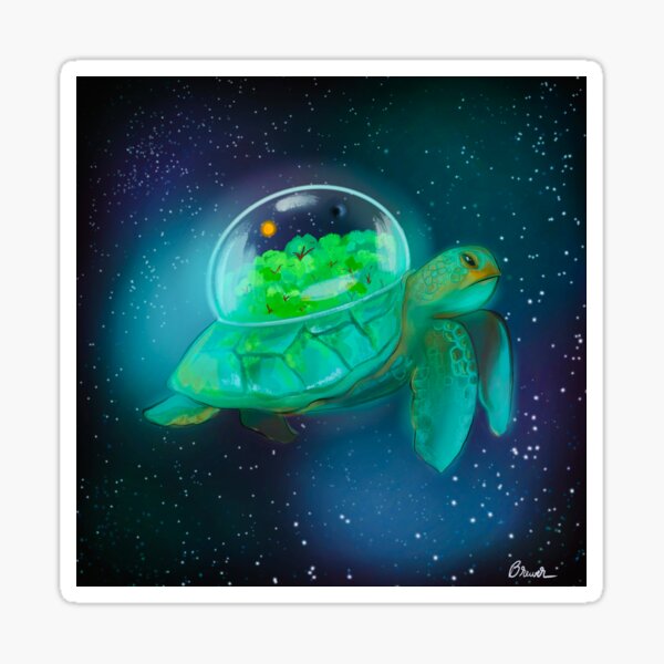 Item preview, Space Turtle designed and sold by AbiBrewerArt.