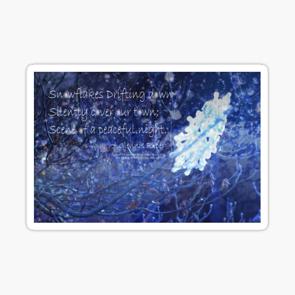 snowflake in blue 7 haiku with texture Sticker