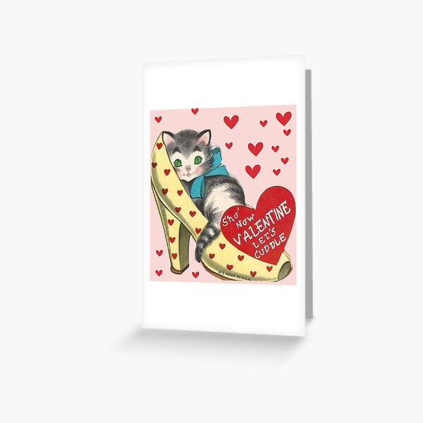 Gray Kittens Vintage Valentine’s Day Card | Postcard