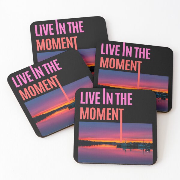 Live in the Moment Sunset Coasters (Set of 4)