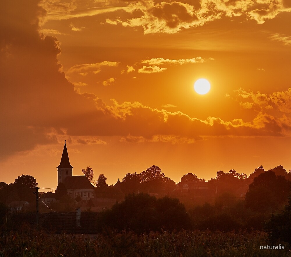 "Village at sunset" by naturalis | Redbubble