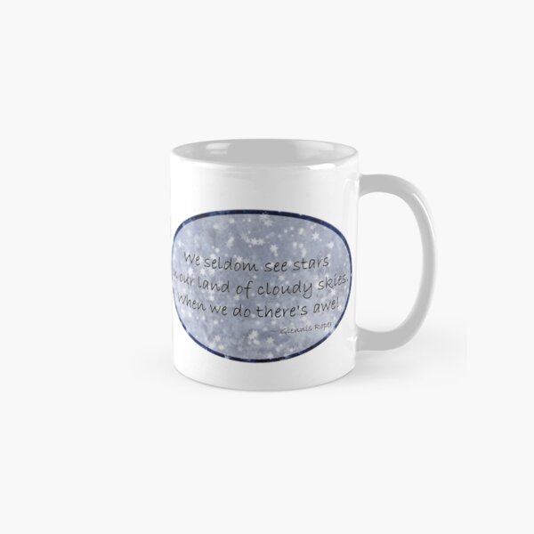 Cloudy blue Sky Star haiku pattern Classic Mug