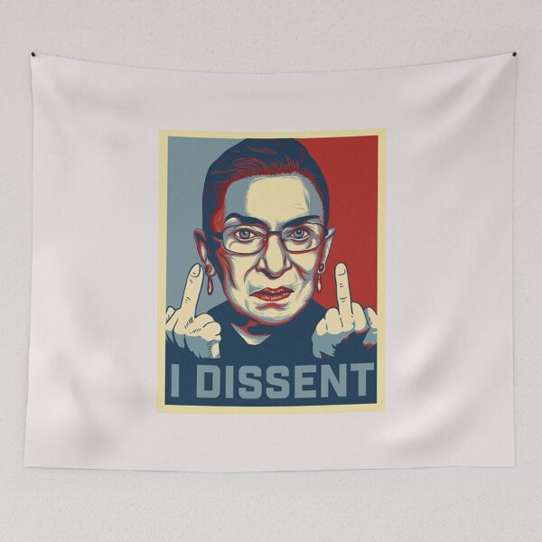 Item preview, I Dissent Ruth Bader Ginsburg Middle Finger Shirt designed and sold by Lukifo-Mission.