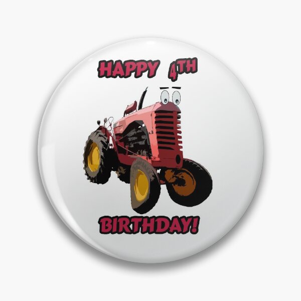 Item preview, Happy 4th Birthday Tractor design designed and sold by SEADOGPRINTS.