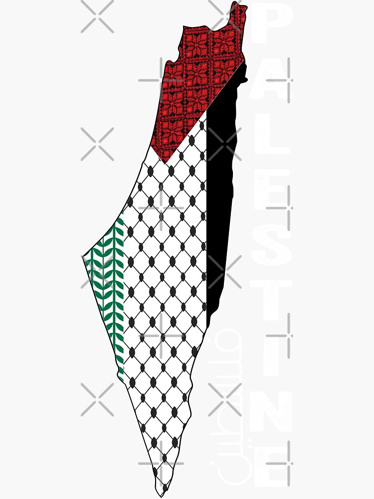 Palestinian Map Keffiyeh Thobe Patterns Palestine in Arabic