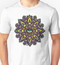 Dharma Wheel Neon Mandala Unisex T-Shirt