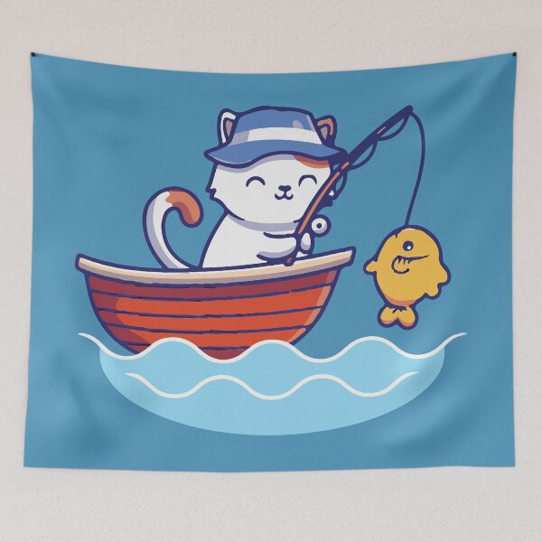 Item preview, Cute Cat Fishing designed and sold by Cutefy.