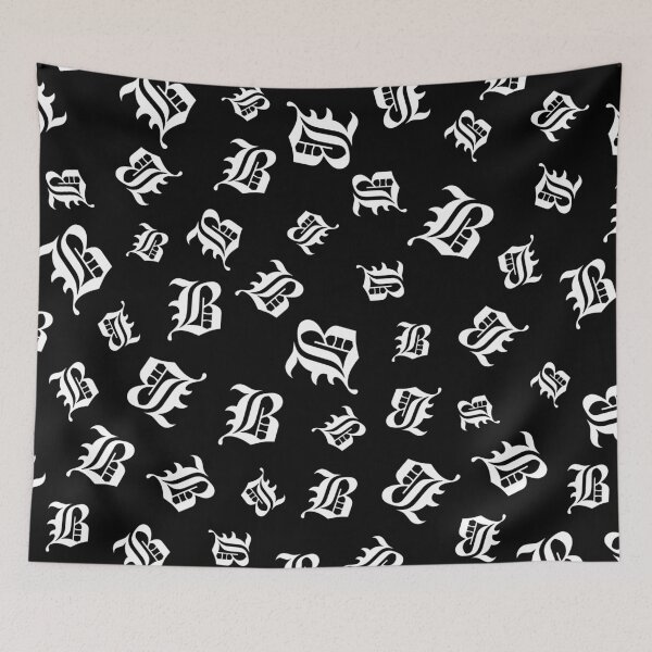 Item preview, B – Old English Initial White Letter B Pattern  designed and sold by Typeglyphs.