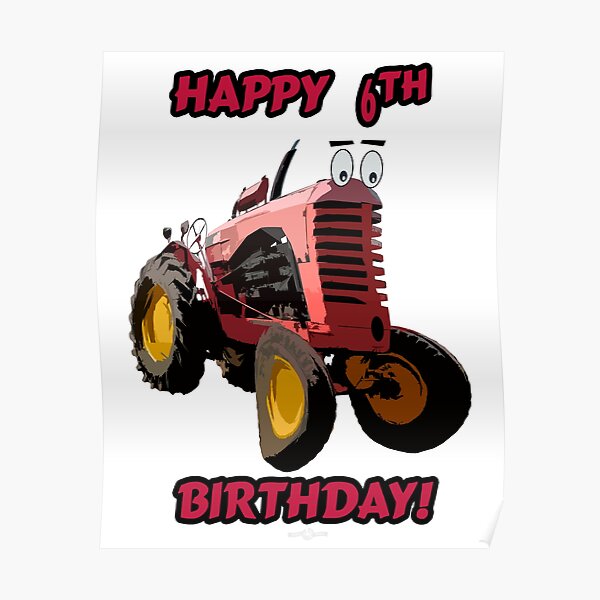 Poster Conception De Tracteur Joyeux 9e Anniversaire Par Seadogprints Redbubble