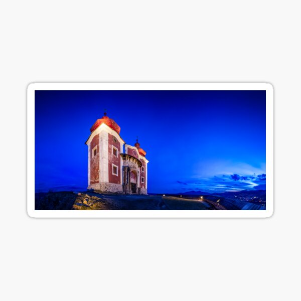 Calvary In Banska Stiavnica at night Sticker