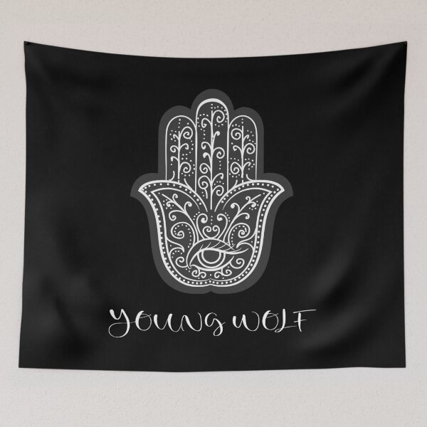 Item preview, Cute Hamsa Hand in Black designed and sold by YoungWolfDesign.