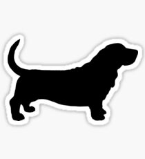 Basset Hound Silhouette(s) Sticker