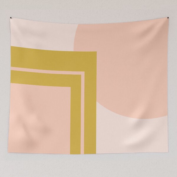 Item preview, Abstract Geometric Minimalism in Millennial Pink and Golden Mustard designed and sold by kierkegaard.