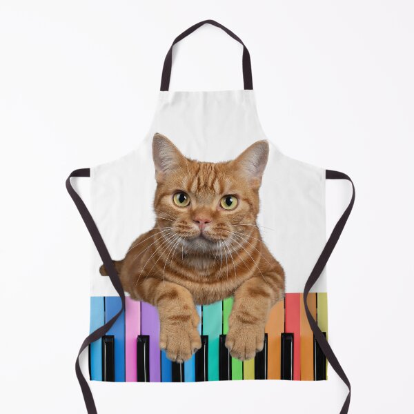 Item preview, Orange Tabby Cat Playing Rainbow Piano Keyboard designed and sold by BrokenUnicorn.