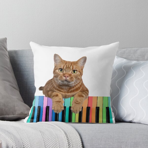 Item preview, Orange Tabby Cat Playing Rainbow Piano Keyboard designed and sold by BrokenUnicorn.