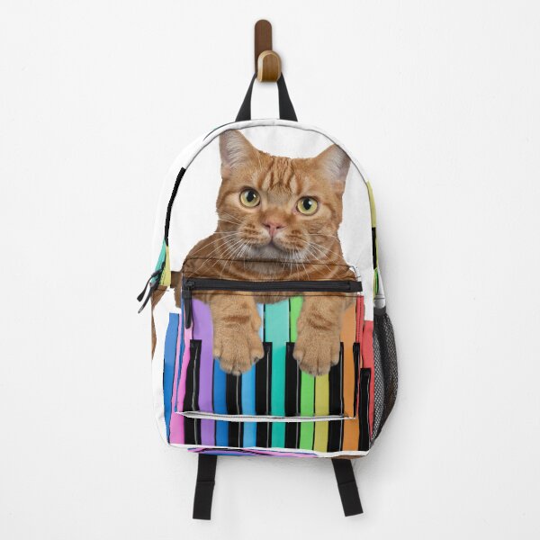 Item preview, Orange Tabby Cat Playing Rainbow Piano Keyboard designed and sold by BrokenUnicorn.