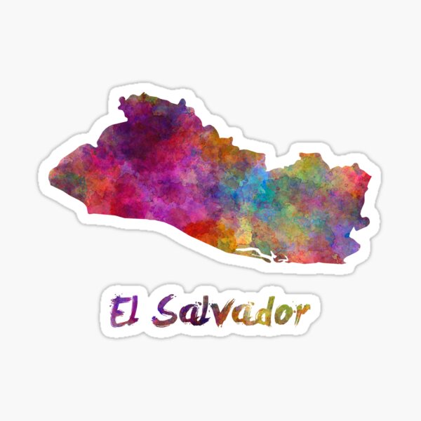 El Salvador en acuarela Pegatina