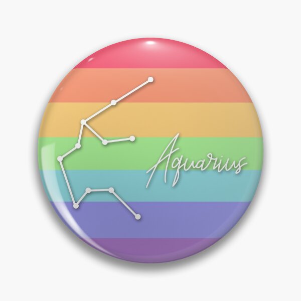 Item preview, Aquarius Zodiac Sign With Pride Colours designed and sold by tinyteacups.