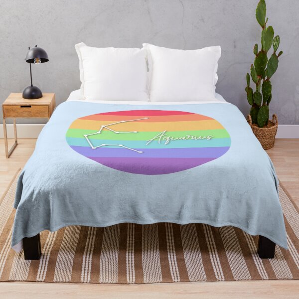 Item preview, Aquarius Zodiac Sign With Pride Colours designed and sold by tinyteacups.