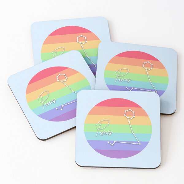 Item preview, Pisces Zodiac Sign With Pride Colours designed and sold by tinyteacups.
