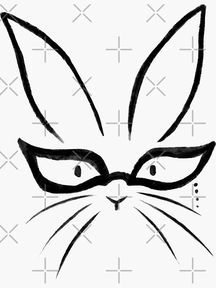 Thumbnail 3 of 3, Sticker, Glasses Bunnies - Sass designed and sold by tinaschofield.