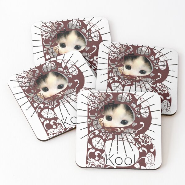 Item preview, The Burgandy-B-Kool-The Kitten- Delicate Florals/Graphic Arts by Prishea designed and sold by Prishea.