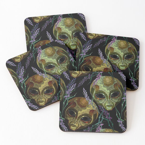 Item preview, Alien head and lavender flowers designed and sold by matrioshka.