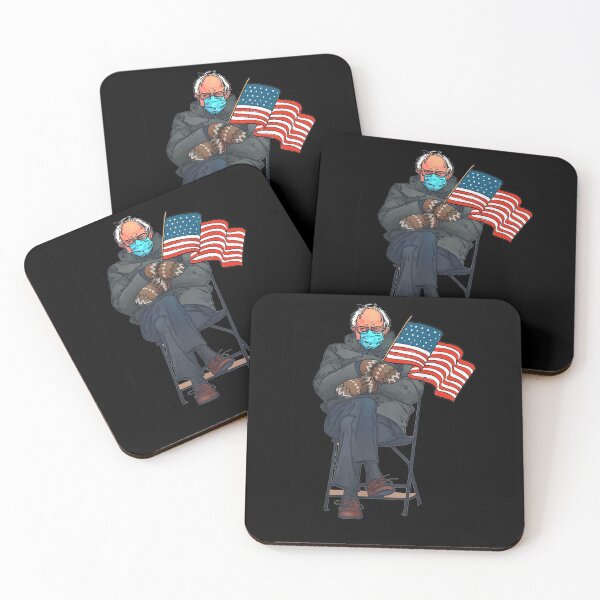 Item preview, Bernie Sanders Mittens Meme Inauguration American Flag designed and sold by vickiknopp.