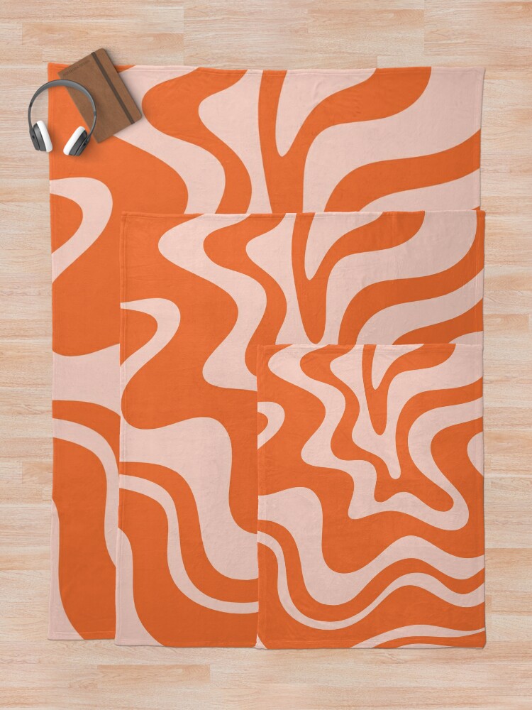 Liquid Swirl Abstract Pattern in Orange and Pale Blush Throw Blanket for  Sale by kierkegaard