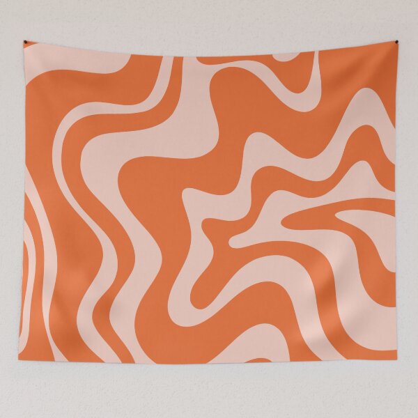 Item preview, Liquid Swirl Abstract Pattern in Orange and Pale Blush designed and sold by kierkegaard.
