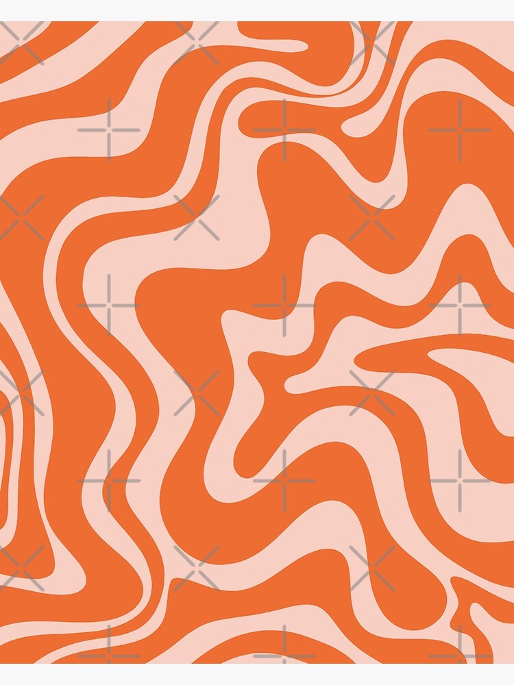 Discover Liquid Swirl Abstract Pattern in Orange and Pale Blush Premium Matte Vertical Poster